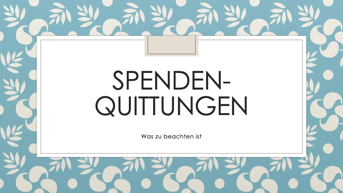 Spendenquittungen